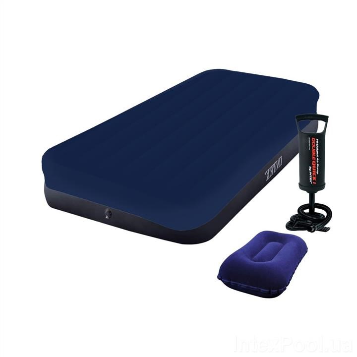 Intex 64757-3 Inflatable mattress 99 x 191 x 25 cm, with a pump, a mattress cover, pillow. Single 647573: Buy near me in Poland at 2407.PL - Good price!