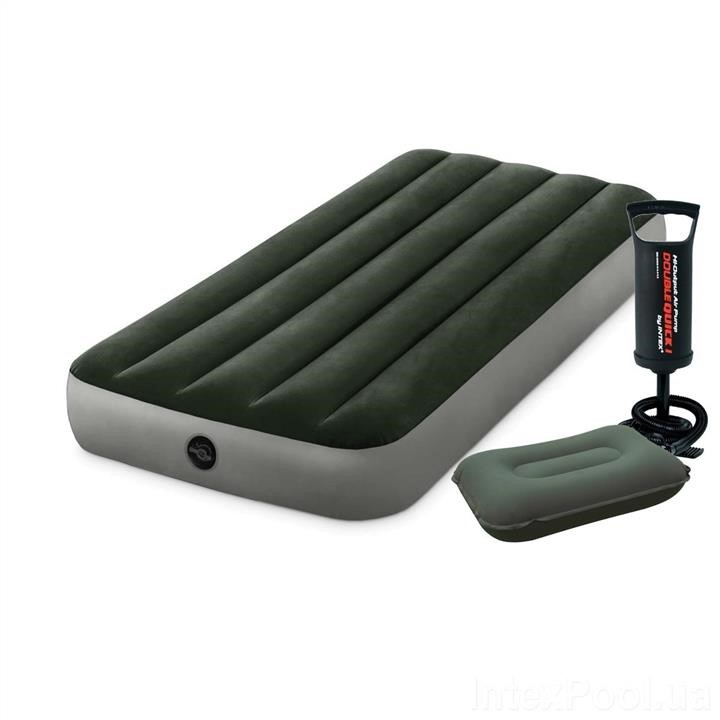 Intex 64106-2 Inflatable mattress 76 x 191 x 25 cm, with pillow, pump. Single 641062: Buy near me in Poland at 2407.PL - Good price!