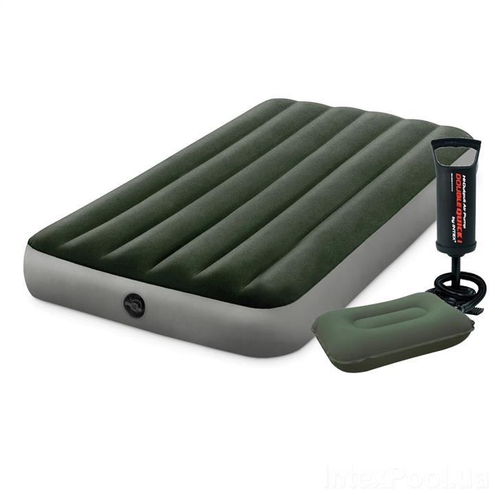 Intex 64107-2 Inflatable mattress 99 x 191 x 25 cm, with a pillow, pump. Single 641072: Buy near me in Poland at 2407.PL - Good price!