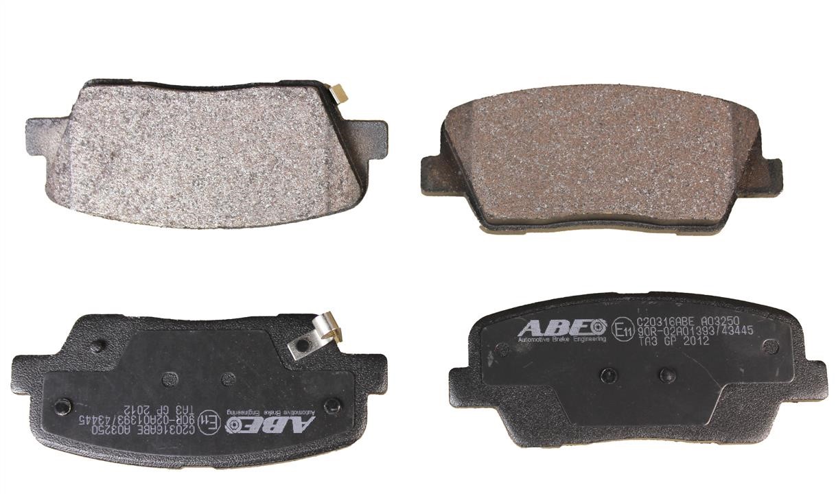 ABE C20316ABE Rear disc brake pads, set C20316ABE: Buy near me in Poland at 2407.PL - Good price!
