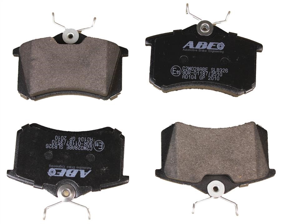 ABE C2W028ABE Rear disc brake pads, set C2W028ABE: Buy near me in Poland at 2407.PL - Good price!