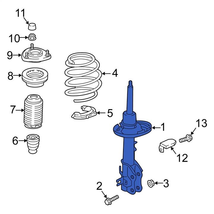 Mazda TN39-34-700 Front Right Air Shock Absorber TN3934700: Buy near me in Poland at 2407.PL - Good price!