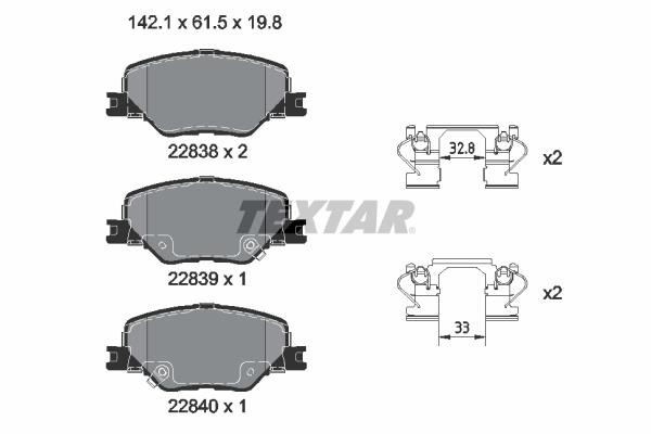 Brake system parts Holden COMMODORE hatchback (ZB): 2283801 Textar Brake pad set