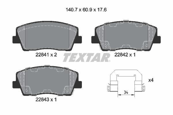 2284101 Textar Bremsbelagsatz