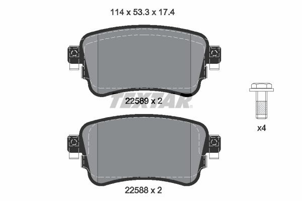 Textar 2258801 Brake Pad Set, disc brake 2258801: Buy near me in Poland at 2407.PL - Good price!