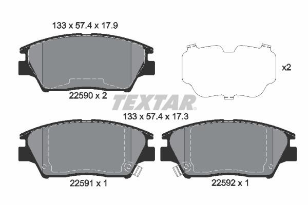 Textar 2259001 Brake Pad Set, disc brake 2259001: Buy near me in Poland at 2407.PL - Good price!