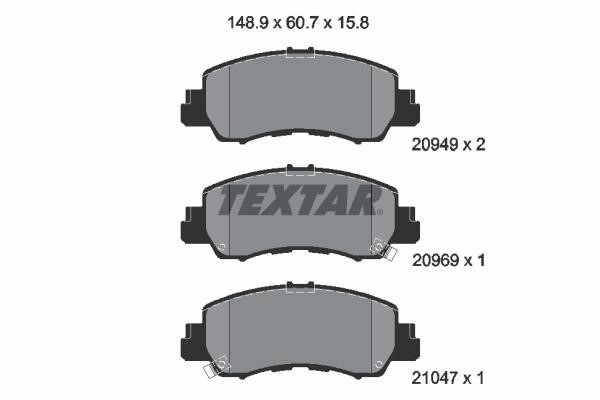 Textar 2094901 Тормозные колодки дисковые, комплект 2094901: Отличная цена - Купить в Польше на 2407.PL!