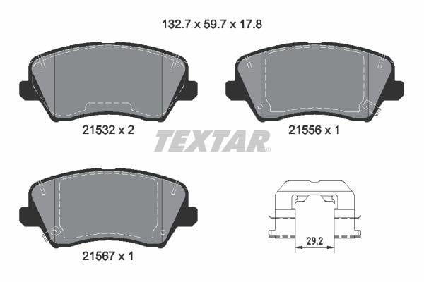 Textar 2153201 Brake Pad Set, disc brake 2153201: Buy near me in Poland at 2407.PL - Good price!