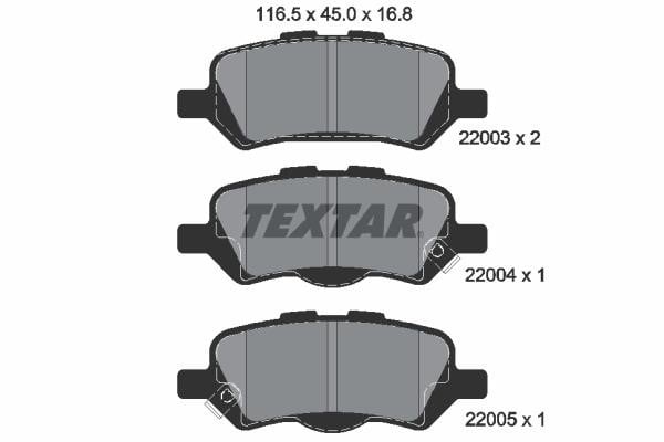 Textar 2200301 Гальмівні колодки, комплект 2200301: Приваблива ціна - Купити у Польщі на 2407.PL!