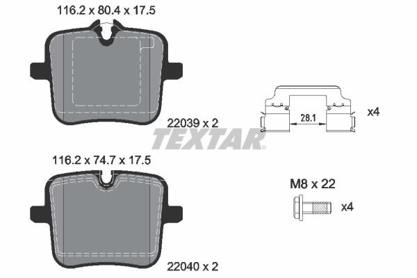 Textar 2203901 Brake Pad Set, disc brake 2203901: Buy near me in Poland at 2407.PL - Good price!