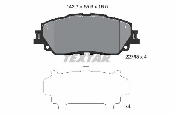 Textar 2276801 Front disc brake pads, set 2276801: Buy near me in Poland at 2407.PL - Good price!