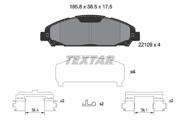 Textar 2210901 Brake Pad Set, disc brake 2210901: Buy near me in Poland at 2407.PL - Good price!