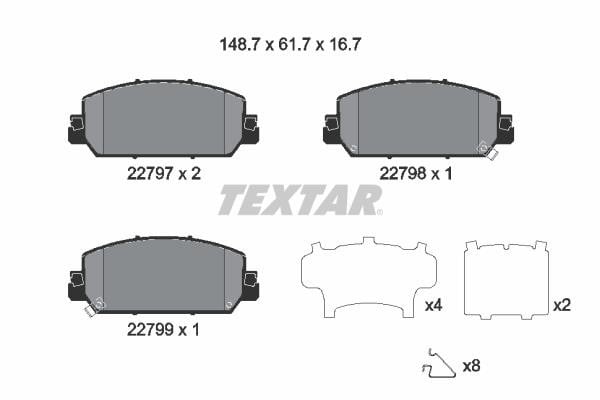Textar 2279701 Тормозные колодки дисковые, комплект 2279701: Отличная цена - Купить в Польше на 2407.PL!