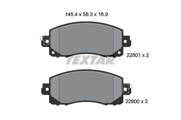 Textar 2280001 Brake Pad Set, disc brake 2280001: Buy near me in Poland at 2407.PL - Good price!