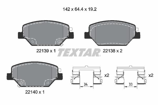 Textar 2213901 Brake Pad Set, disc brake 2213901: Buy near me in Poland at 2407.PL - Good price!