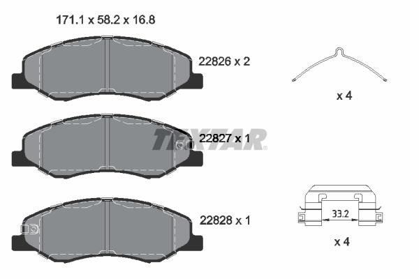 Textar 2282601 Brake Pad Set, disc brake 2282601: Buy near me in Poland at 2407.PL - Good price!