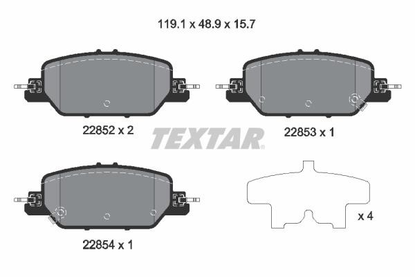Textar 2285201 Brake Pad Set, disc brake 2285201: Buy near me in Poland at 2407.PL - Good price!