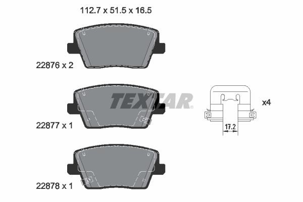 Textar 2287601 Brake Pad Set, disc brake 2287601: Buy near me in Poland at 2407.PL - Good price!