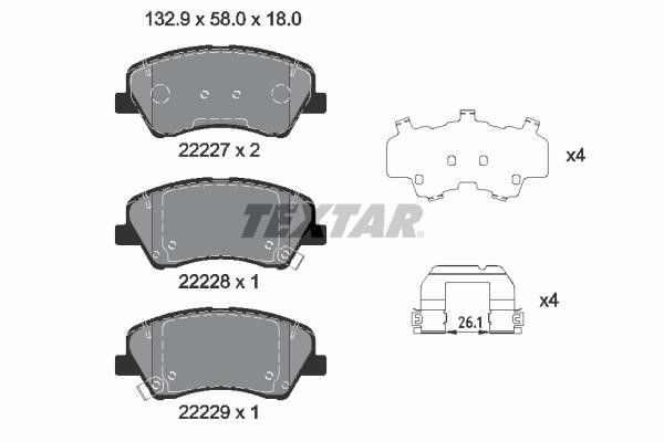 Textar 2222701 Brake Pad Set, disc brake 2222701: Buy near me in Poland at 2407.PL - Good price!