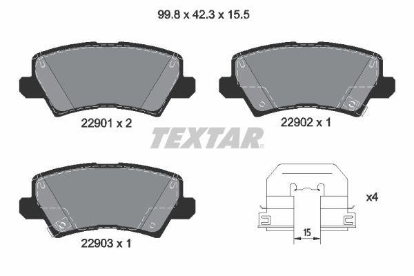 Textar 2290101 Brake Pad Set, disc brake 2290101: Buy near me in Poland at 2407.PL - Good price!