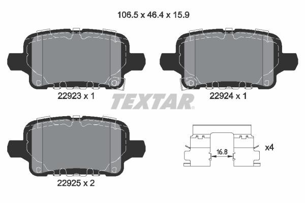 Textar 2292301 Brake Pad Set, disc brake 2292301: Buy near me in Poland at 2407.PL - Good price!