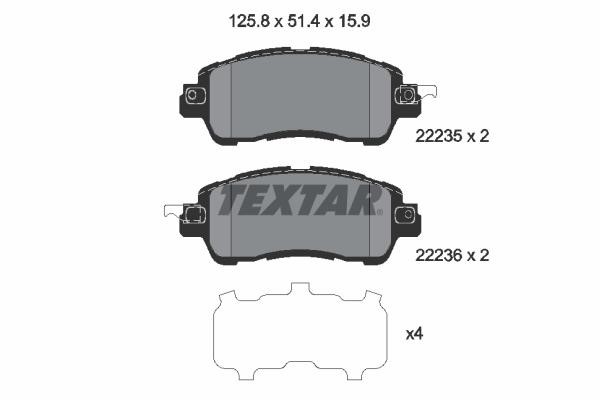 Textar 2223501 Brake Pad Set, disc brake 2223501: Buy near me in Poland at 2407.PL - Good price!