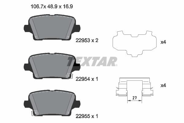 Textar 2295301 Brake Pad Set, disc brake 2295301: Buy near me in Poland at 2407.PL - Good price!