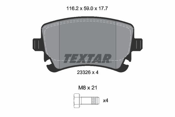 Textar 2332611 Brake Pad Set, disc brake 2332611: Buy near me in Poland at 2407.PL - Good price!
