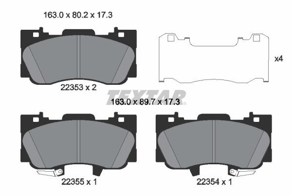 Textar 2235301 Front disc brake pads, set 2235301: Buy near me in Poland at 2407.PL - Good price!