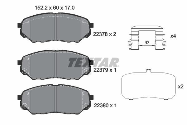 Textar 2237801 Brake Pad Set, disc brake 2237801: Buy near me in Poland at 2407.PL - Good price!