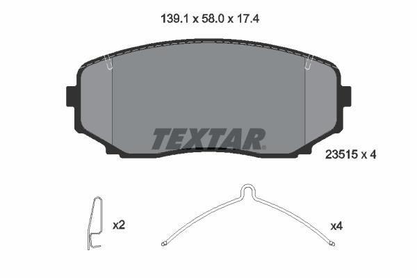 Textar 2351503 Front disc brake pads, set 2351503: Buy near me in Poland at 2407.PL - Good price!