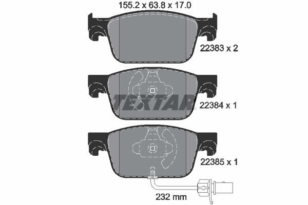 Textar 2238301 Brake Pad Set, disc brake 2238301: Buy near me in Poland at 2407.PL - Good price!