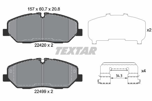 Textar 2242001 Brake Pad Set, disc brake 2242001: Buy near me in Poland at 2407.PL - Good price!