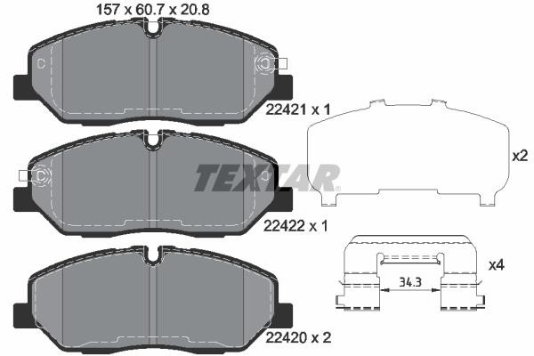 Textar 2242101 Brake Pad Set, disc brake 2242101: Buy near me in Poland at 2407.PL - Good price!