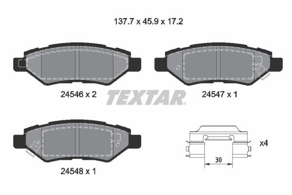 Textar 2454601 Brake Pad Set, disc brake 2454601: Buy near me in Poland at 2407.PL - Good price!