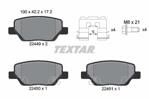 Textar 2244901 Brake Pad Set, disc brake 2244901: Buy near me in Poland at 2407.PL - Good price!