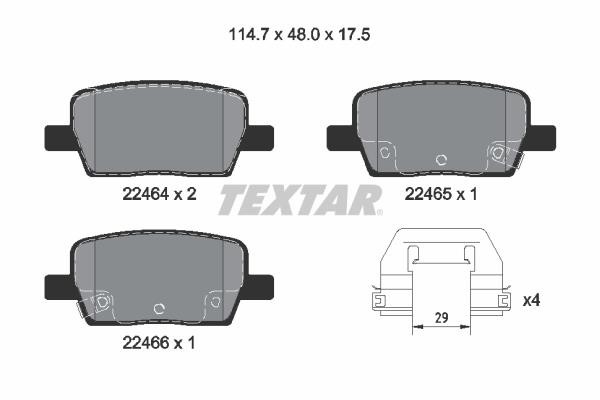 Textar 2246401 Brake Pad Set, disc brake 2246401: Buy near me in Poland at 2407.PL - Good price!