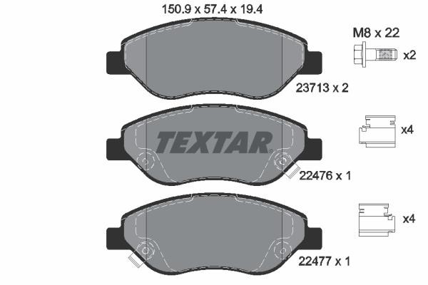 Textar 2247601 Тормозные колодки дисковые, комплект 2247601: Отличная цена - Купить в Польше на 2407.PL!