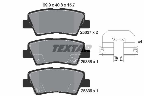 Textar 2533703 Brake Pad Set, disc brake 2533703: Buy near me in Poland at 2407.PL - Good price!
