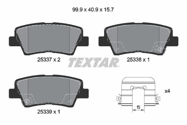 Textar 2533707 Brake Pad Set, disc brake 2533707: Buy near me in Poland at 2407.PL - Good price!