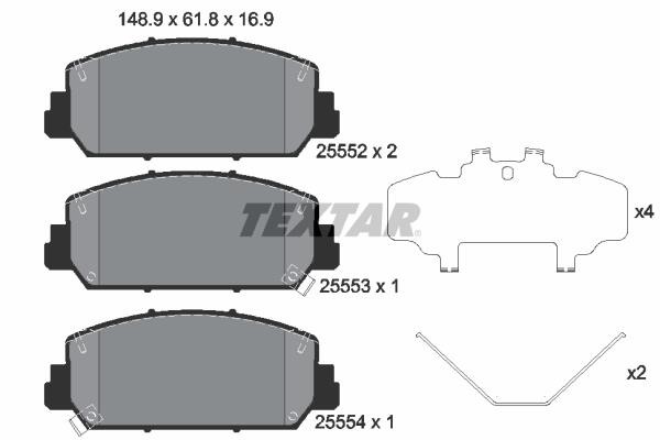 Textar 2555201 Brake Pad Set, disc brake 2555201: Buy near me at 2407.PL in Poland at an Affordable price!