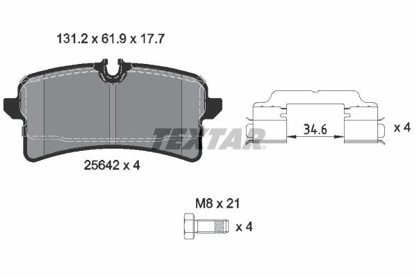 Textar 2564203 Гальмівні колодки, комплект 2564203: Приваблива ціна - Купити у Польщі на 2407.PL!