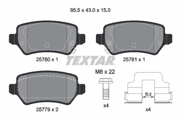 Textar 2578001 Brake Pad Set, disc brake 2578001: Buy near me in Poland at 2407.PL - Good price!