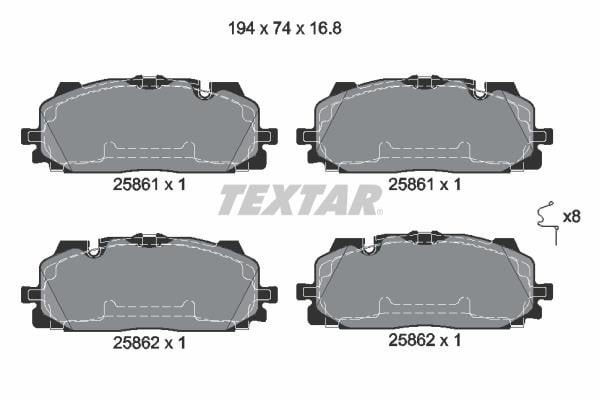 Textar 2586101 Front disc brake pads, set 2586101: Buy near me in Poland at 2407.PL - Good price!