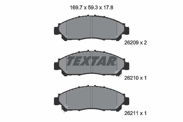 Textar 2620901 Тормозные колодки дисковые, комплект 2620901: Отличная цена - Купить в Польше на 2407.PL!