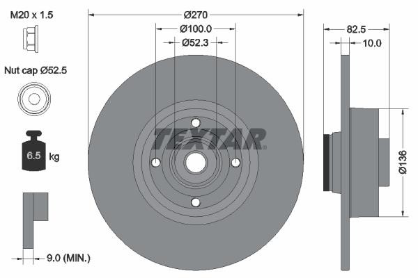 Textar 92154503 Тормозной диск задний невентилируемый 92154503: Отличная цена - Купить в Польше на 2407.PL!