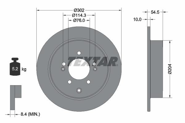 Textar 92293303 Unventilated brake disc 92293303: Buy near me at 2407.PL in Poland at an Affordable price!