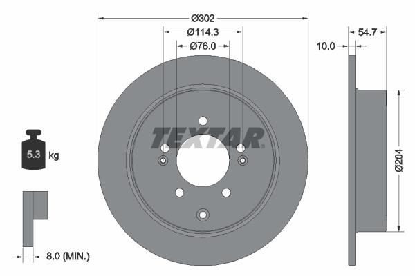 Textar 92294903 Unventilated brake disc 92294903: Buy near me in Poland at 2407.PL - Good price!