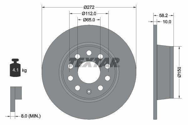 Textar 92300003 Unventilated brake disc 92300003: Buy near me in Poland at 2407.PL - Good price!
