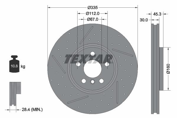 Textar 92317105 Front brake disc ventilated 92317105: Buy near me in Poland at 2407.PL - Good price!